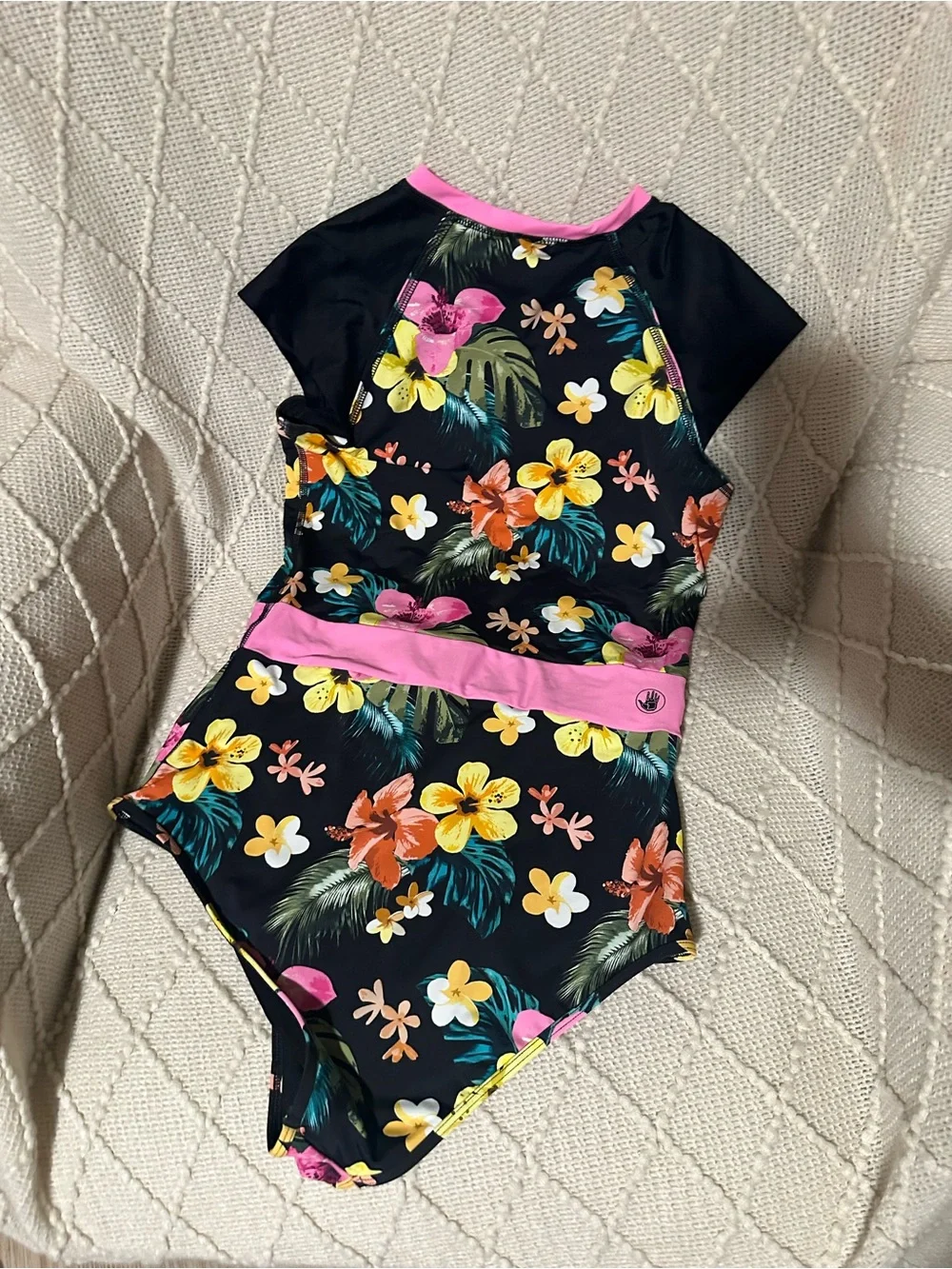 Women’s stand-up paddle board Tropical Floral One-Piece Swimsuit bathing suit L